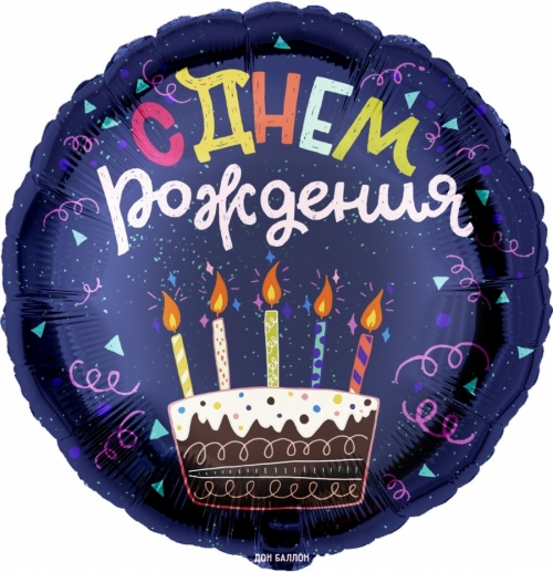 Шары С днём рождения (торты со свечами)