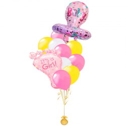 Любимой Доченьке  композиция из 15 воздушных шаров и 2 фигур