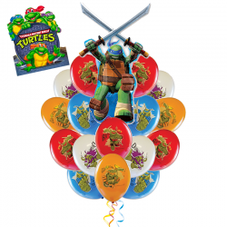 «Леонардо спешит поздравить» композиция  из 17 воздушных шаров