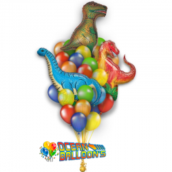 Букет на день рождения «Парк Динозавров» из 18 воздушных шаров