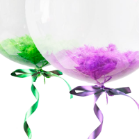 Прозрачные шары (Баблс) с перьями внутри