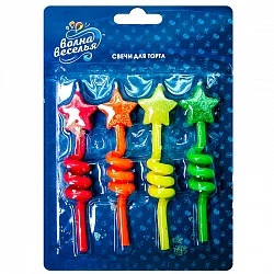 Свечи Звезды разноцветные неоновые