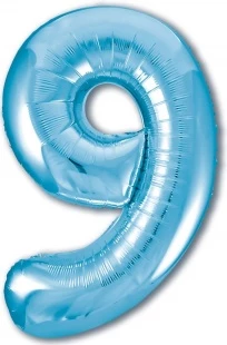 Цифра 9, Slim, Голубой