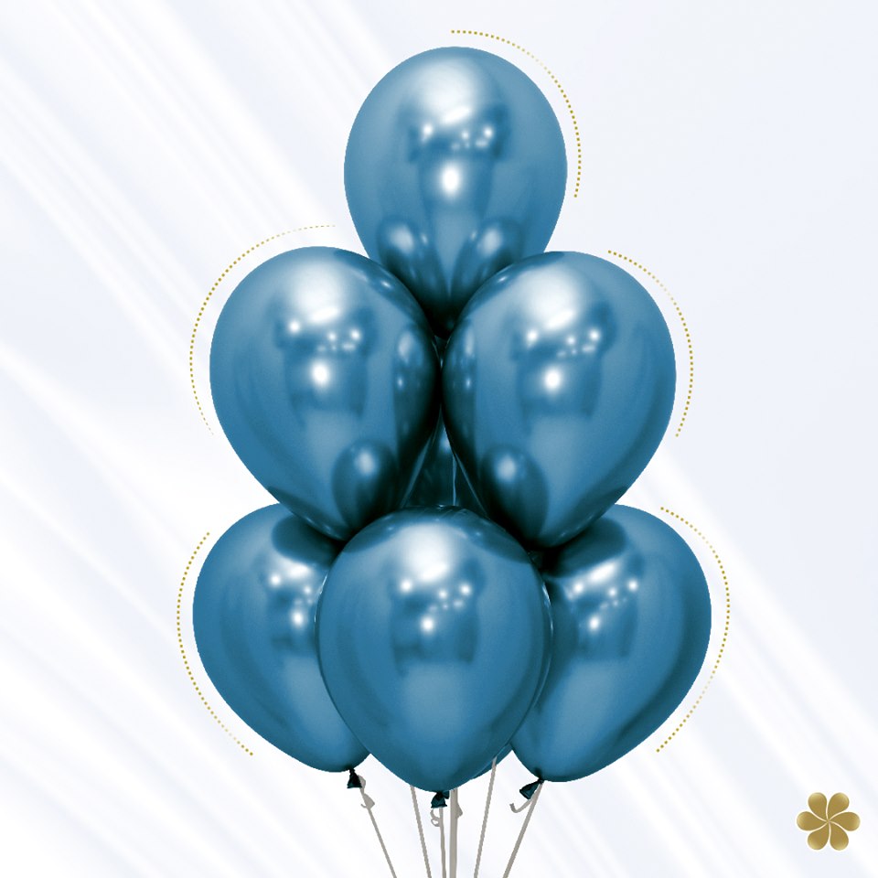 Латексный воздушные шары с гелием Синий Хром 35см